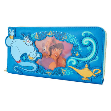 Loungefly Disney Princess Jasmine Lenticular Aladdin Wristlet Wallet - Blue