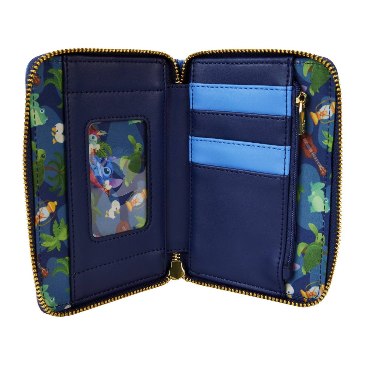Loungefly Disney Lilo and Stitch Camping Cuties Zip Around Wallet - Blue