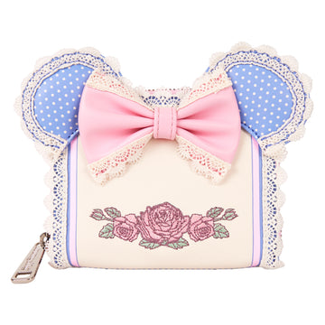 Loungefly Disney Minnie Mouse Floral and Lace Zip Around Wallet
