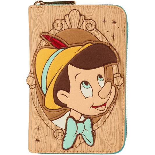 Loungefly Disney Pinocchio Cameo Zip Around Wallet - Brown