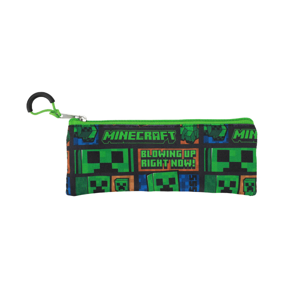 Bioworld Minecraft Creeper Blowing Up Right Now (5-Piece) Backpack and Lunchbox Set - Green