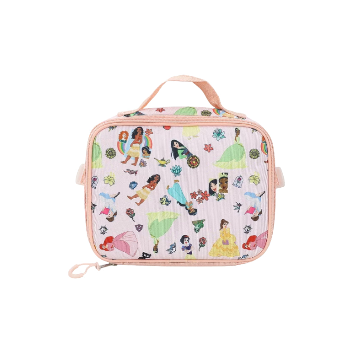 Bioworld Disney Princesses 16" kids girls Adaptive Backpack & Lunch Box Combo Set (4-Piece) - Pink