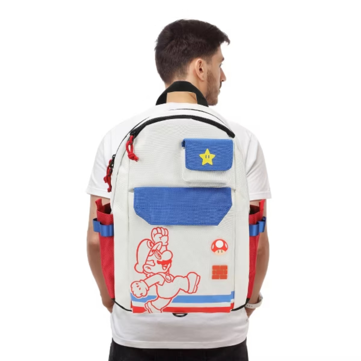 Bioworld Super Mario Bros Mario Jump Pose 19" Backpack - White