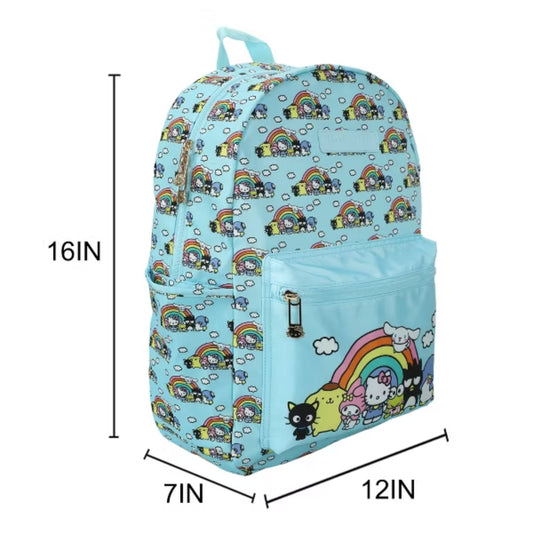 Bioworld Hello Kitty And Friends Favorite Characters 16.5" Adult Travel Backpack - Blue