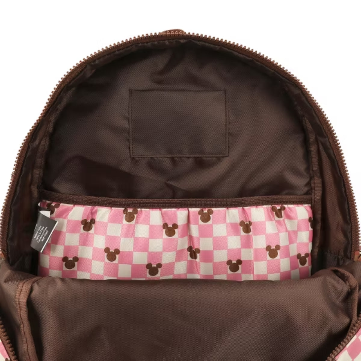 Bioworld Disney Mickey Mouse Checkered 16.5" Adult Travel Backpack - Pink
