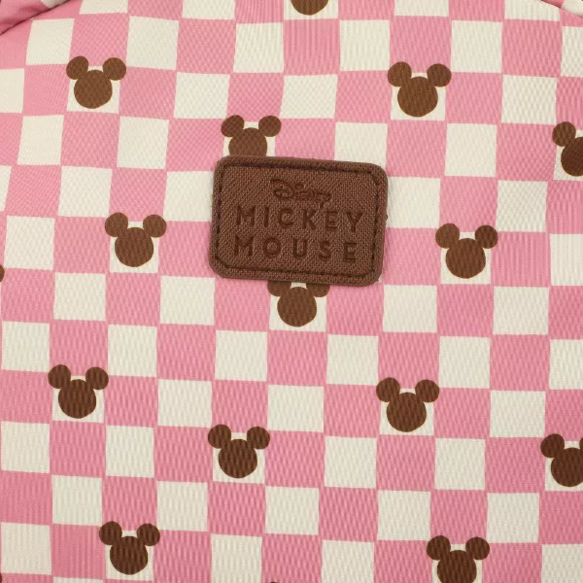 Bioworld Disney Mickey Mouse Checkered 16.5" Adult Travel Backpack - Pink