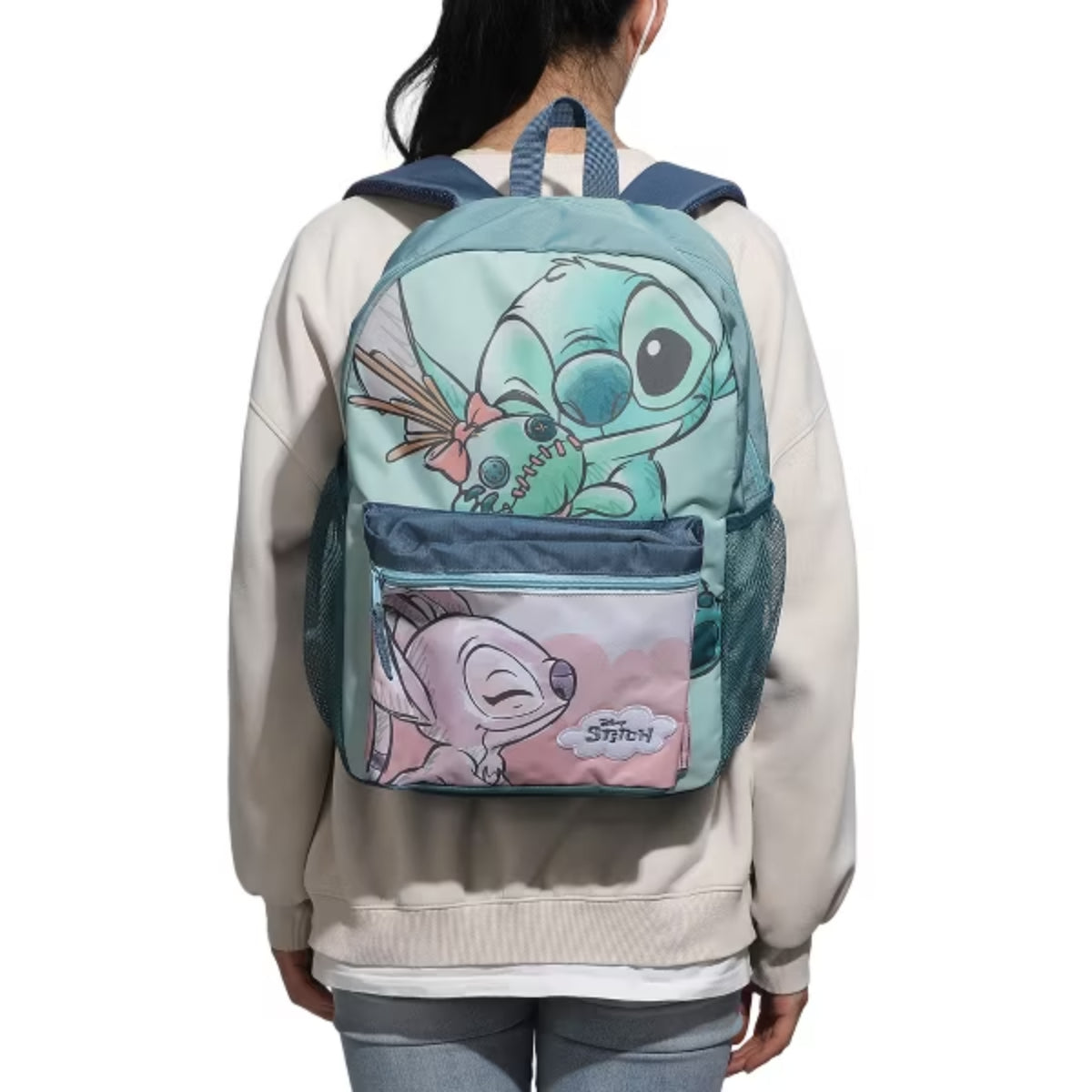Bioworld Disney Stitch & Angel 16" Backpack - Blue