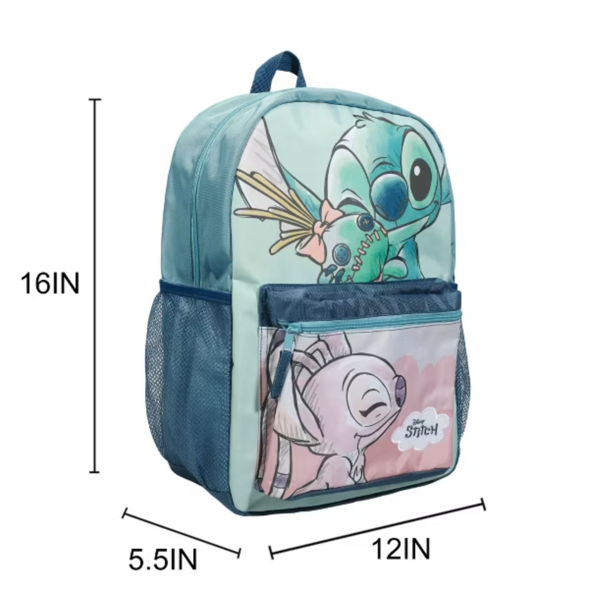 Bioworld Disney Stitch & Angel 16" Backpack - Blue
