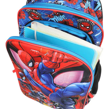 Bioworld Marvel Spider-Man 16" Rolling Backpack - Red/Blue