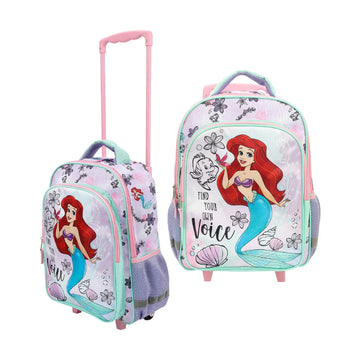 Bioworld Disney The Little Mermaid Ariel 16" Rolling Travel Backpack