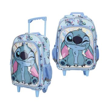Bioworld Lilo & Stitch Winking Stitch 16" Rolling Backpack - Blue