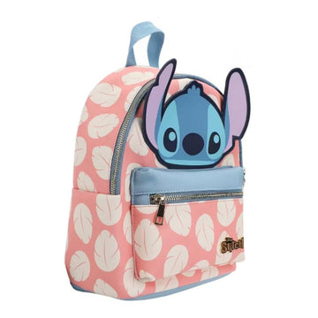 Bioworld Disney Stitch Applique 10.6" Mini Backpack - Pink/Blue
