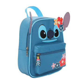 Bioworld Disney Stitch Big Face Ears 10" Adult Mini Backpack - Blue
