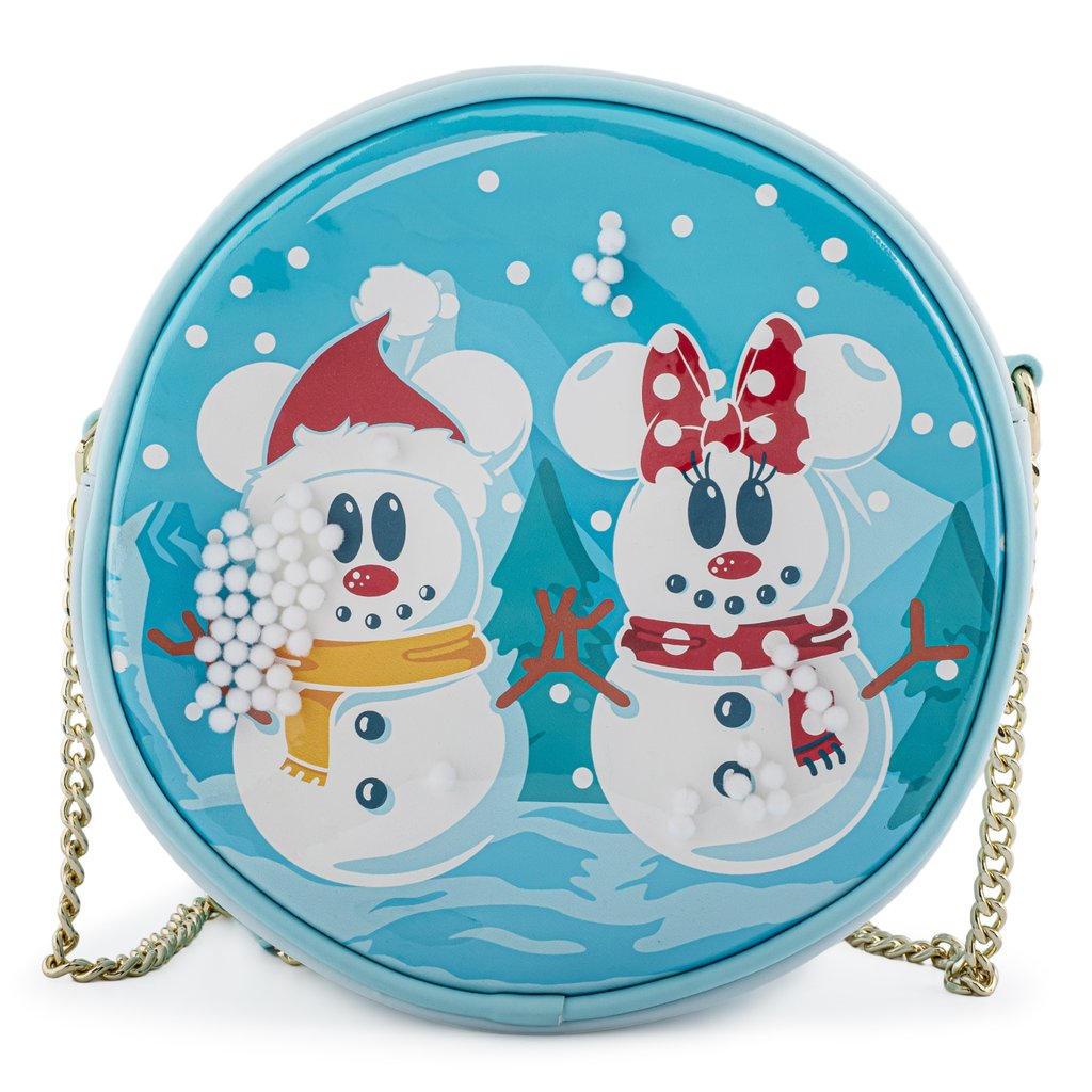 Bolso bandolera Disney Snowman Mickey Minnie de 7" de Loungefly en piel sintética - Azul 