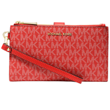 Michael Kors Jet Set Signature Logo Wristlet - Red