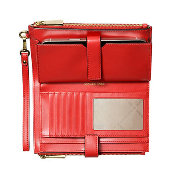 Michael Kors Jet Set Signature Logo Wristlet - Red