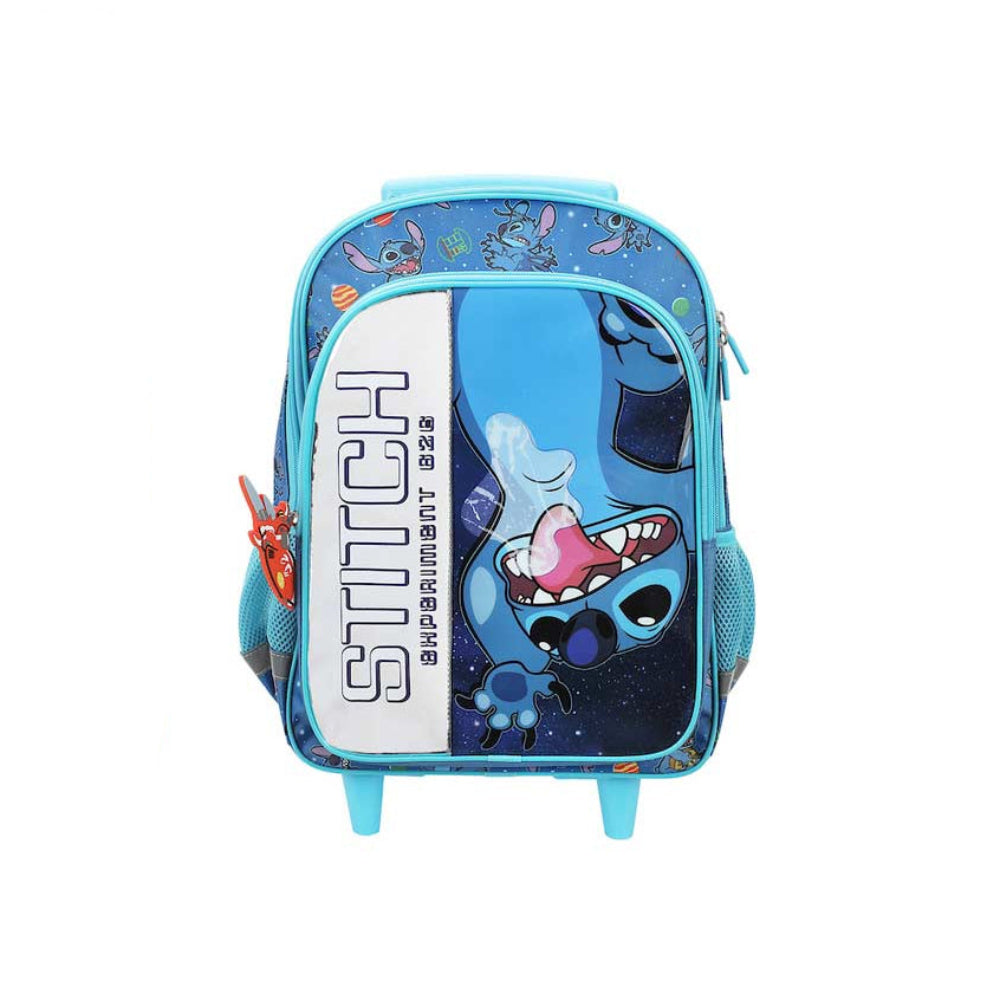 Disney Lilo & Stitch 20" Youth Trolley Backpack with Rolling Wheels - Blue