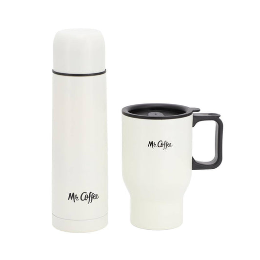 Mr.Coffee Javelin Thermal Bottle and Travel Mug Set (2 - Pieces) - White