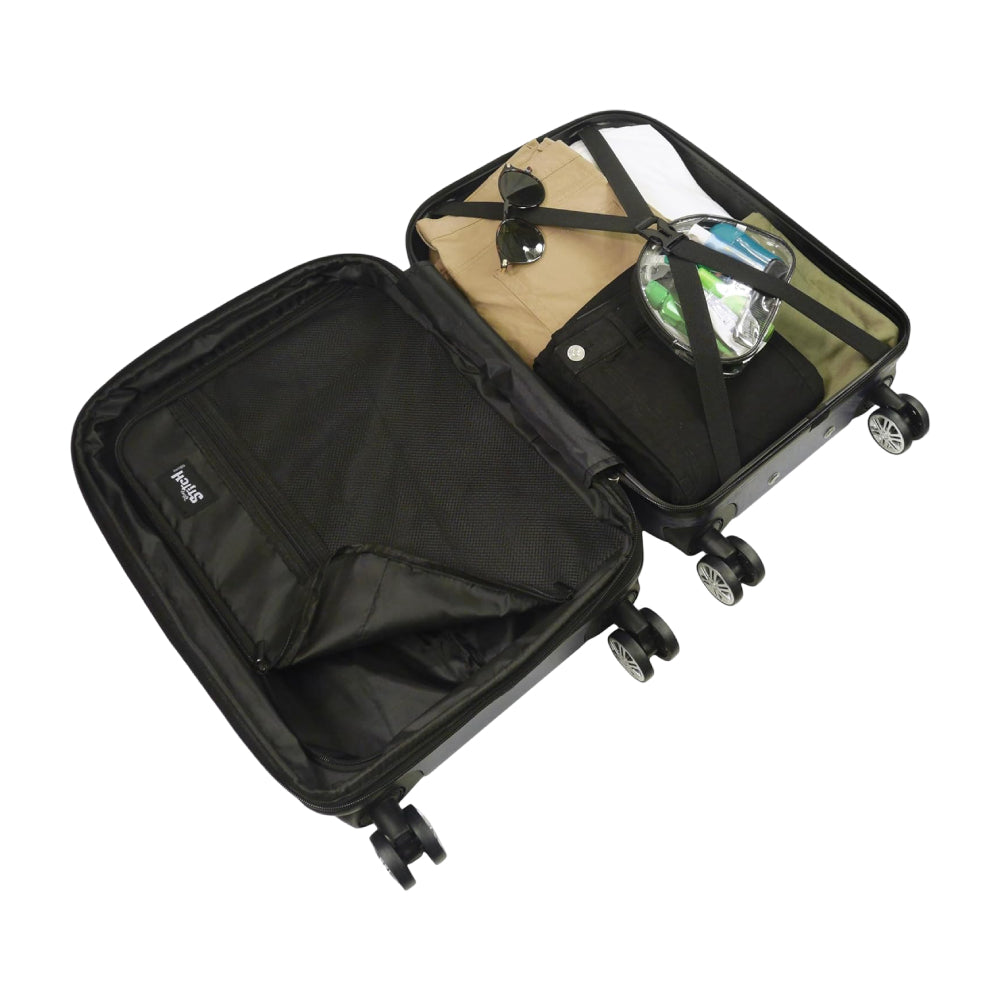 Bundle: Ful Disney Stitch 2-Piece Rolling Luggage Set + Lilo & Stitch 3D Ears Travel Pillow -Blue