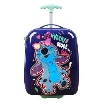Bioworld Disney Stitch Vacay Mode Youth 18" Luggage - Blue