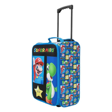 Bioworld Super Mario Bros Mario & Yoshi Blue 18" Luggage - Blue