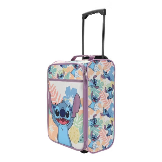 Bioworld Disney Lilo & Stitch Tropical Fruit & Flowers Youth 18.5" Luggage - Blue