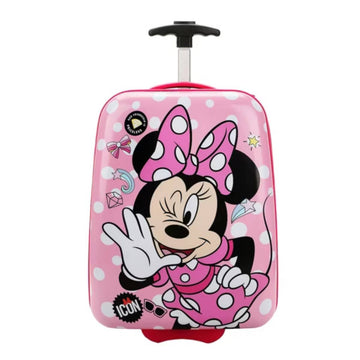 Bioworld Disney Minnie Mouse Bows & Shooting Stars 16.5" Luggage - Black/Pink