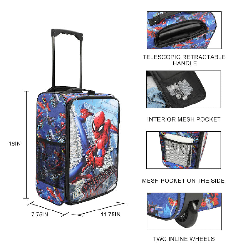 Bioworld Spider-Man Peter and Miles Blue 18" Luggage - Blue