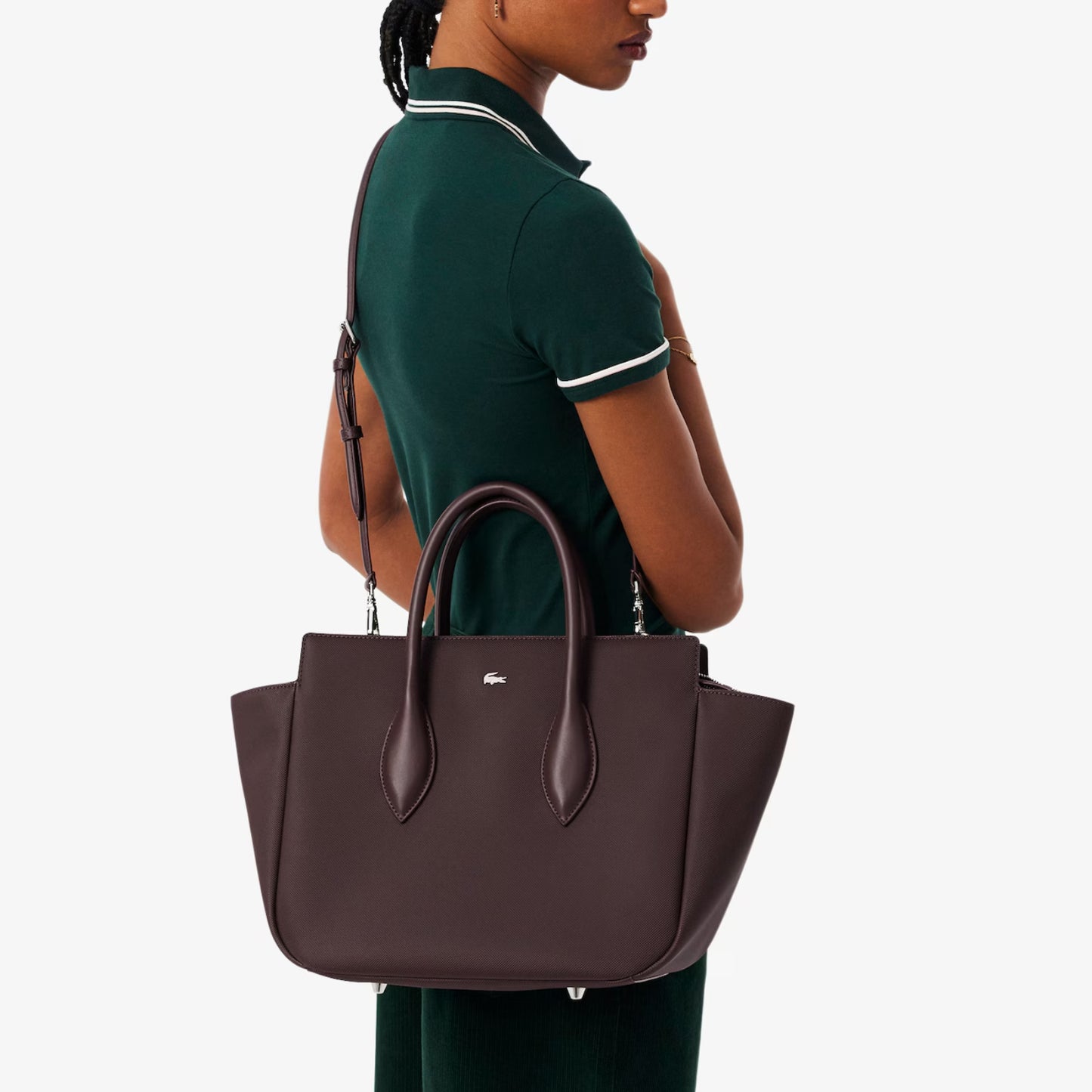 Lacoste Medium Daily City Handbag - Brown