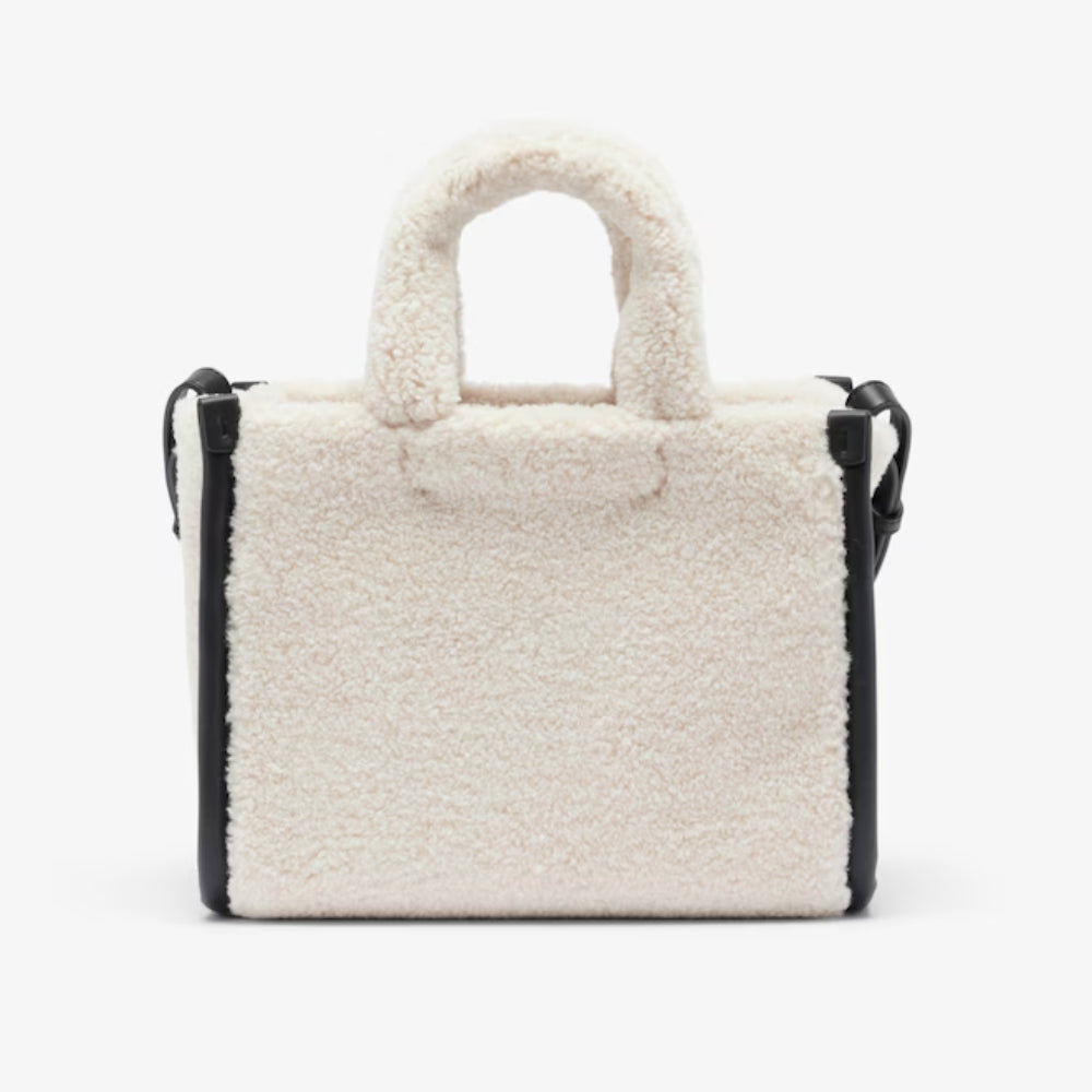 Lacoste Small Heritage Tote Bag with Adjustable Strap - Beige/Black