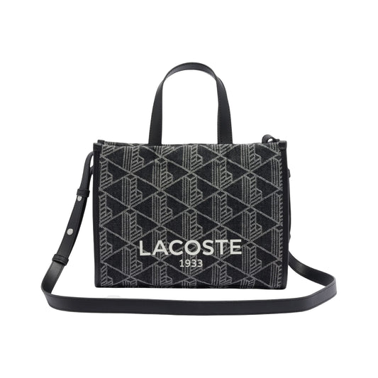Lacoste Small Heritage Tote Bag With Adjustable Strap - Black/Gray