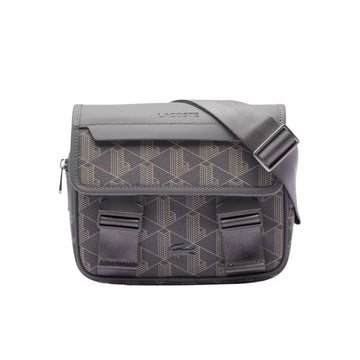 Lacoste Men's The Blend Clip Flap Satchel Bag with Adjustable Strap - Gray