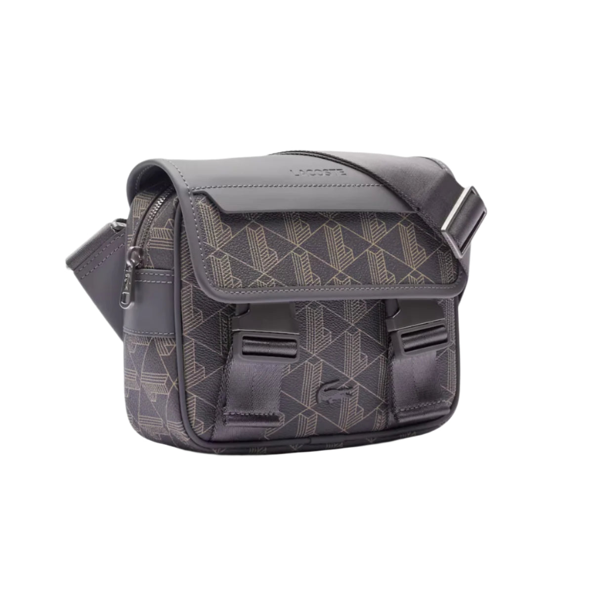 Lacoste Men's The Blend Clip Flap Satchel Bag with Adjustable