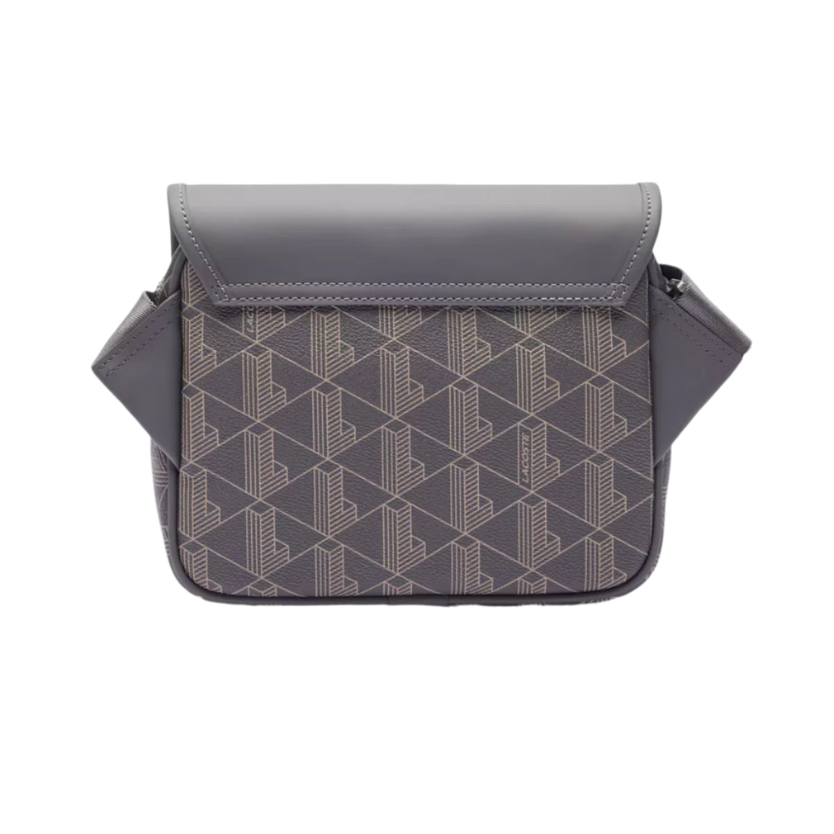 Lacoste Men's The Blend Clip Flap Satchel Bag with Adjustable Strap - Gray