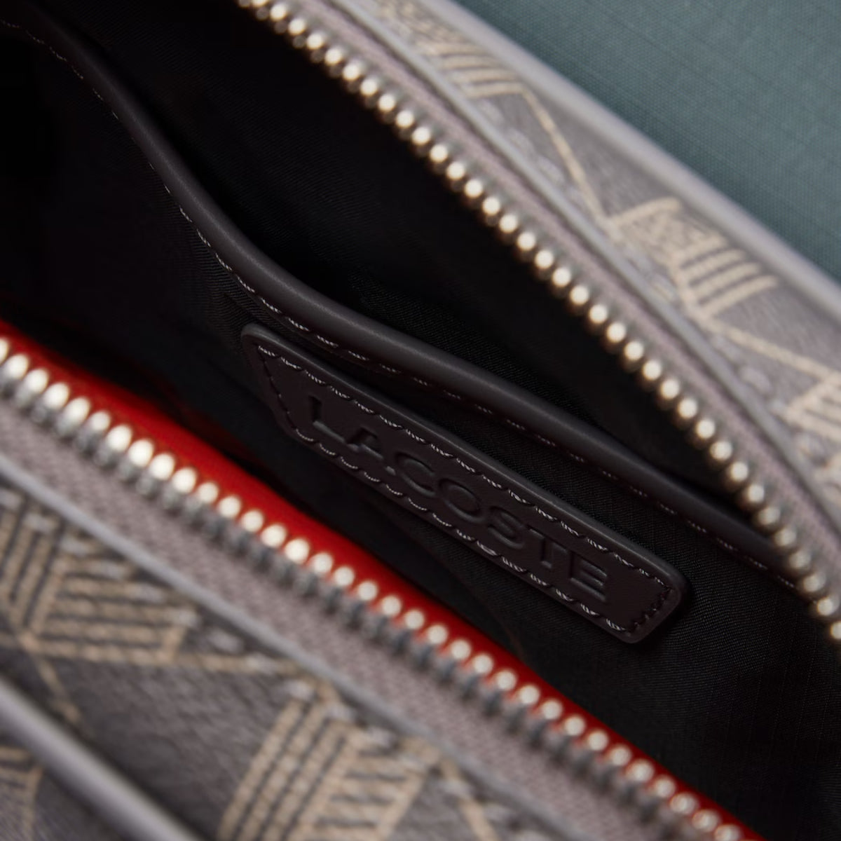 Lacoste Men's The Blend Clip Flap Satchel Bag with Adjustable Strap - Gray