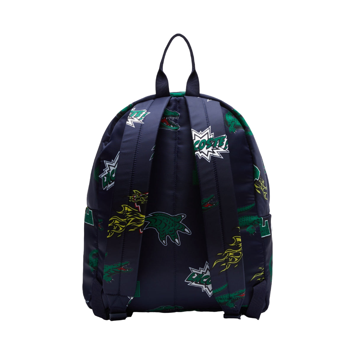 Mochila con estampado de efecto cómic de Lacoste, azul marino