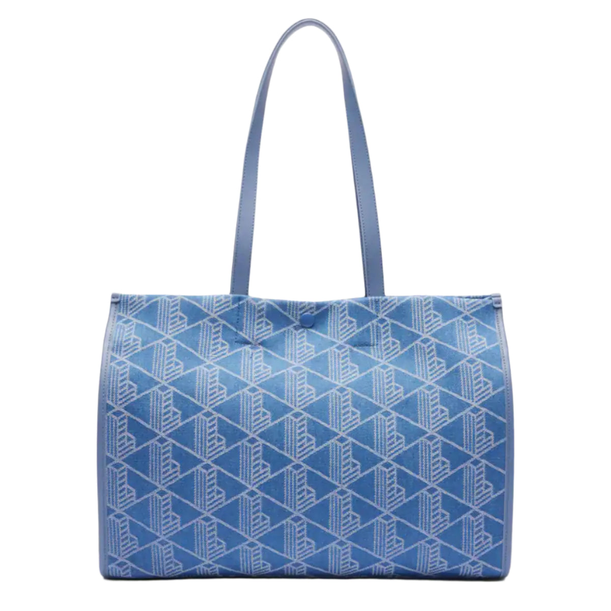 Lacoste Unisex Mono Jacquard Heritage Tote Bag with Adjustable Strap - Blue