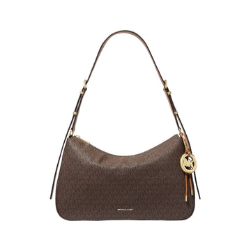 Michael Kors Women's Nolita Medium Signature Logo Shoulder Bag - Brown