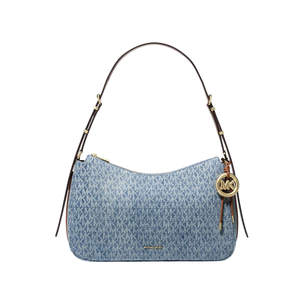 Michael Kors Nolita Medium Signature Logo Print Convertible Shoulder Bag - Blue