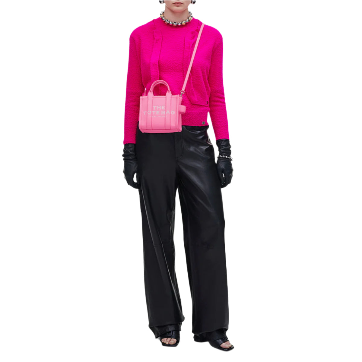 Marc Jacobs Crossbody Tote Bag with Adjustable Strap - Pink