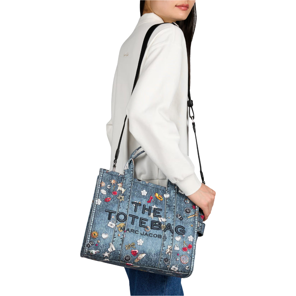 Marc Jacobs Women's The Trompe Loeil Trinket Medium Tote Bag - Blue