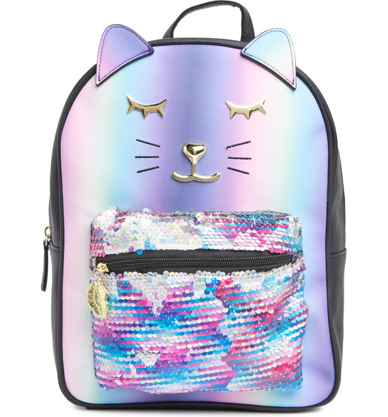 Luv Betsey Kitsch Full Backpack with Sequin Front Pocket - Purple