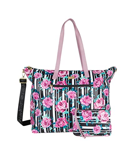 Luv Betsey Nylon Overnighter Bag with Floral Pouch