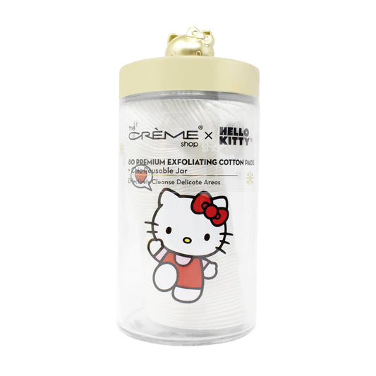 Hello Kitty Chic Large Jar with Premium Cotton Pads - Holiday Matte Gold