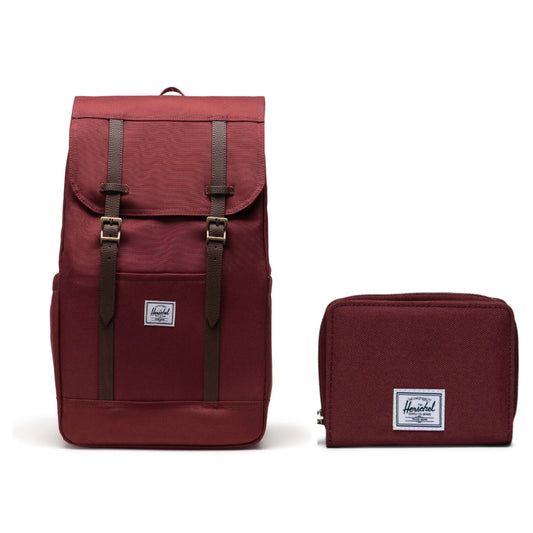 Paquete: Mochila Herschel Retreat de 23 l, color puerto + Cartera Herschel Georgia, color puerto