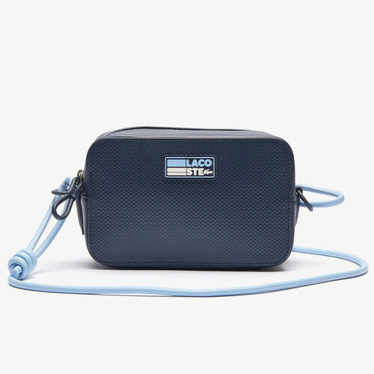 Lacoste Womens Chantaco Badge Small Matte PiquÃ© Leather Shoulder Bag - Curacao