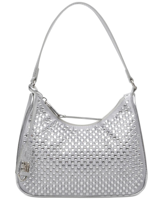 Bolso de hombro con cristales de Steve Madden, color plateado 