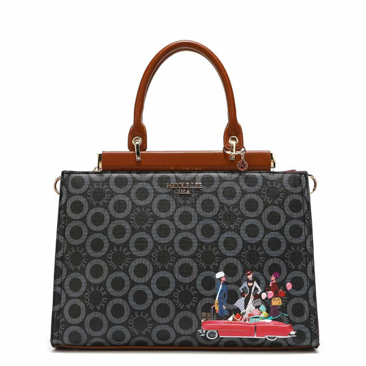 Nicole Lee Small World Structured Satchel - Black