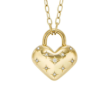 Fossil Sadie All My Love Heart Pendant Necklace in Gold-Tone Plated Over Stainless Steel