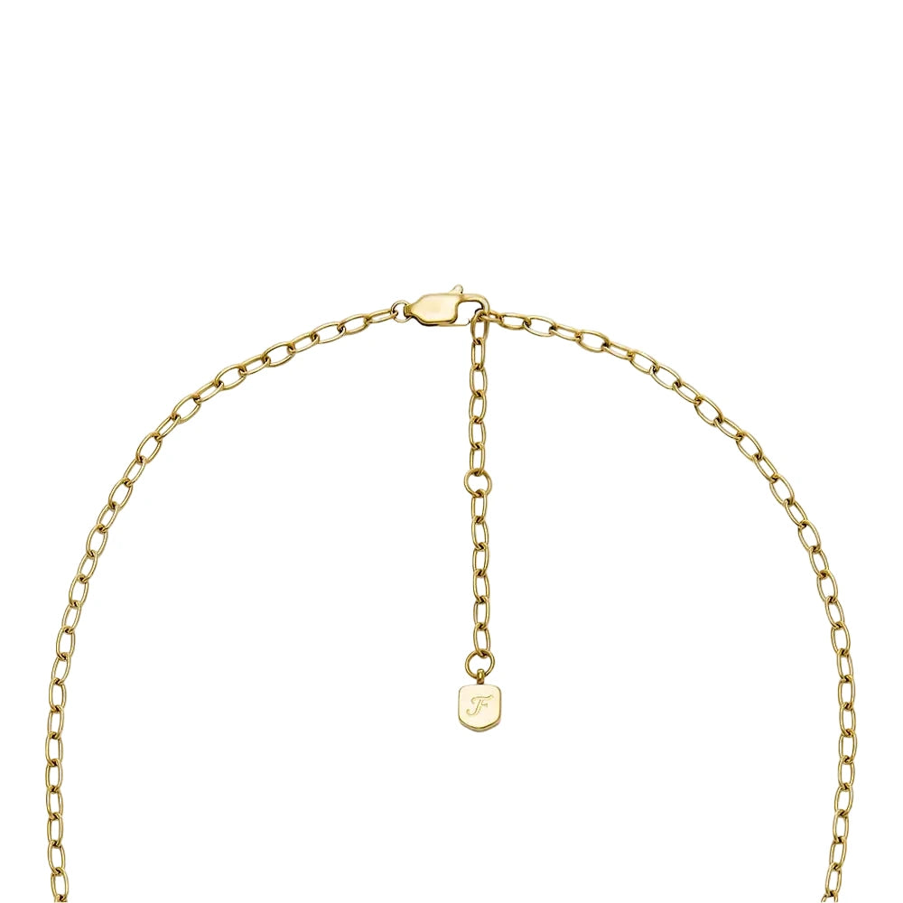 Fossil Sadie All My Love Heart Pendant Necklace in Gold-Tone Plated Over Stainless Steel